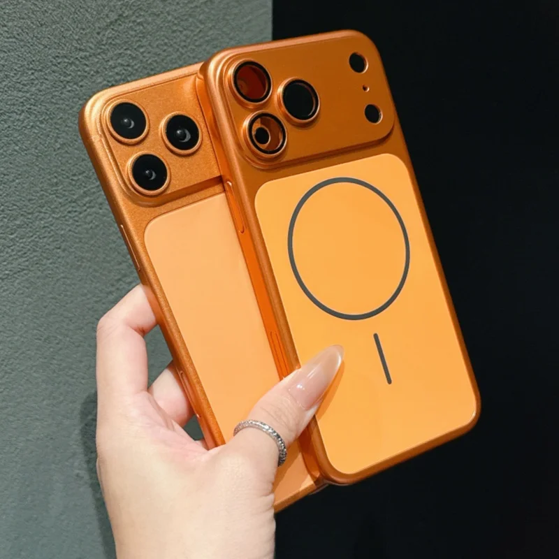 Funda de teléfono magnética mate galvanizada ultrafina para iPhone 17 13 15 14 16 Pro Max para cubierta acrílica de carga inalámbrica Magsafe - imagen 4
