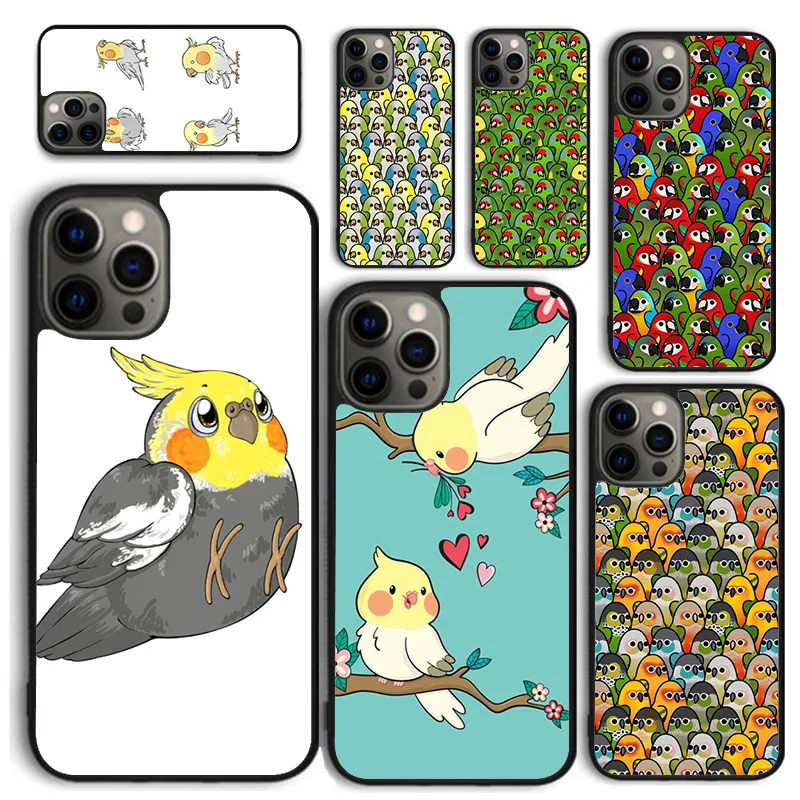 Funda de teléfono con diseño de pájaros loros para iPhone, carcasa trasera para modelos 15, 14, 12, 13 mini, 6, 7, 8 PLUS, X, XS, XR, 11 PRO MAX, SE 2020