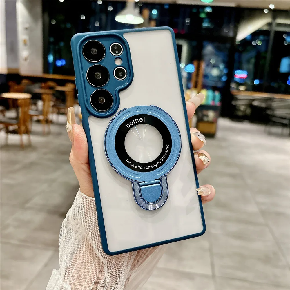 Funda de teléfono con soporte plegable a prueba de golpes para Samsung A52 A53 A32 A22 A12 A13 A23 A33 A02S A03S 4G 5G, cubierta dura transparente acrílica - imagen 3