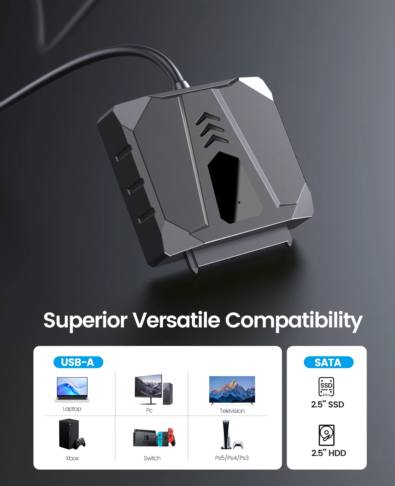 ORICO-Adaptador de unidad HDD USB 3,0 a Cable SATA, convertidor SATA, adaptador para disco duro externo HDD/SSD de 2,5 pulgadas - imagen 5