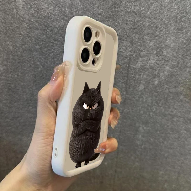 Cute Black Cat Soft TPU Phone Case For iPhone 16 15 14 Pro Max 13 12 11 Pro Max 7 8 Plus XR X XS 16E Shockproof Silicone Cover - imagen 4