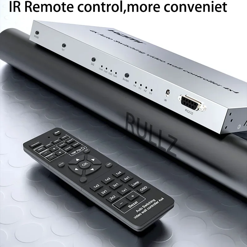 Conmutación automática 4K 4x4 HDMI controlador de pared de vídeo 1x2 1x3 1x4 2x2 3x1 4x1 monitores multipantalla procesador de empalme 3 4 empalmador de TV - imagen 5