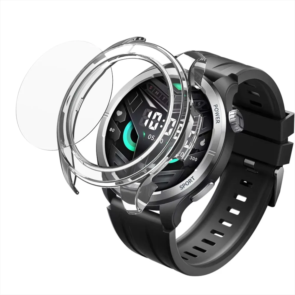 Protector de pantalla de cristal con carcasa de borde duro, funda de marco completo para reloj inteligente Haylou Solar Neo, cubierta protectora de parachoques - imagen 3