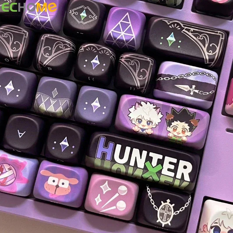 Hunter x Hunter Keycaps personalizado PBT MOA/cereza perfil Keycap lindo púrpura dibujos animados Anime punto tapa de llave tallado lateral para teclado - imagen 3