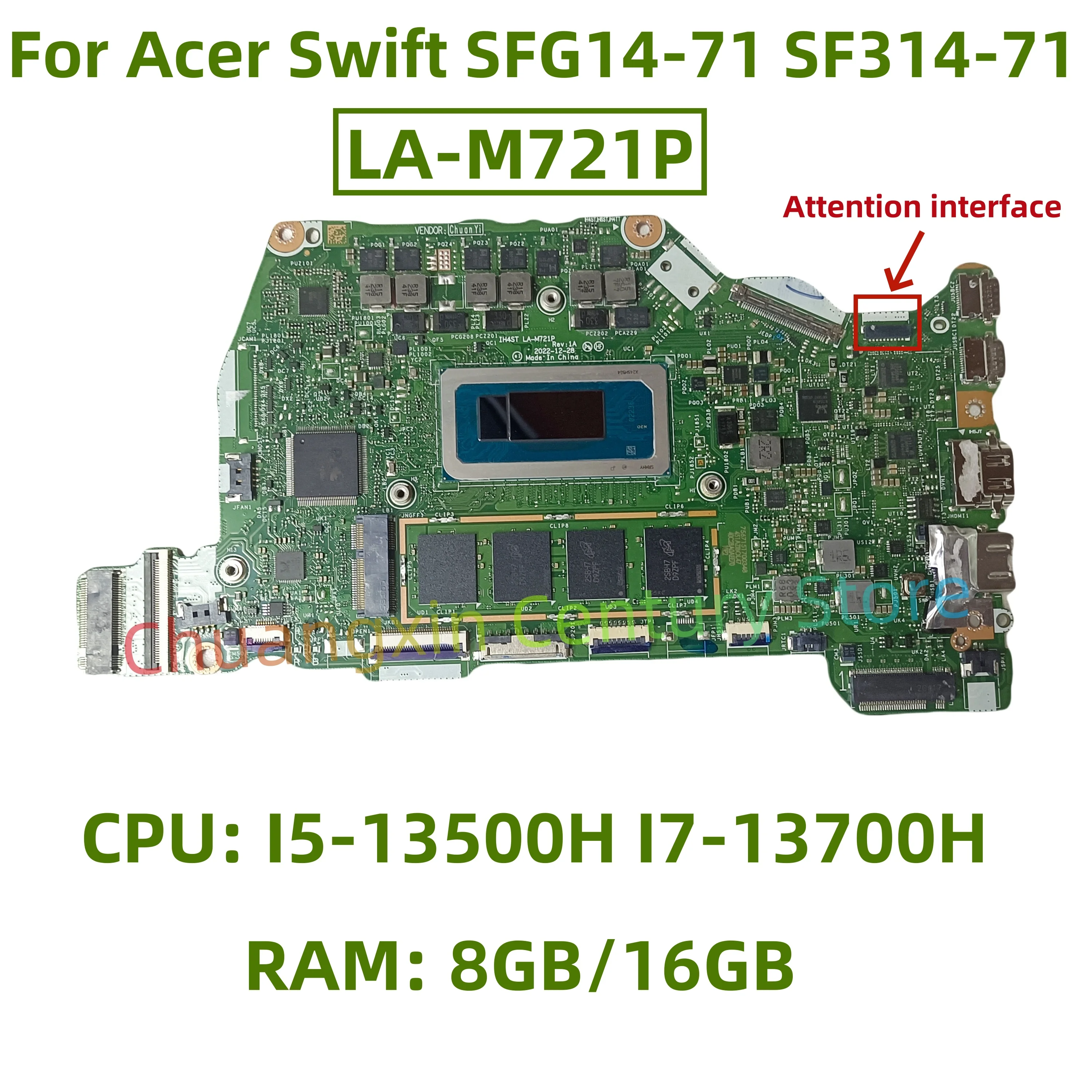 Placa base LA-M721P para portátil Acer Swift SFG14-71 SF314-71 con CPU: I5-13500H I7-13700H RAM: 8GB/16GB 100% prueba OK envío