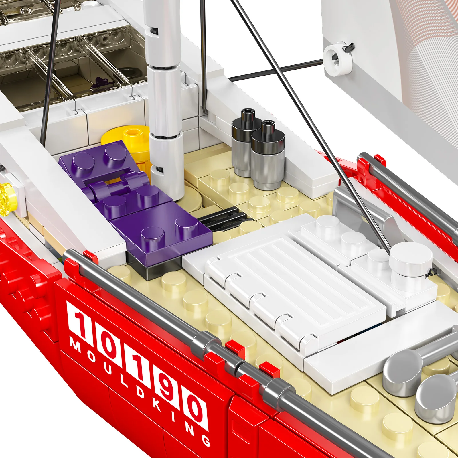 MOLD KING 10190 Kit de construcción de velero moderno 767 Uds bloques de montaje bloques de construcción modelo de barco creativo juguete para niños regalo para adultos - imagen 3