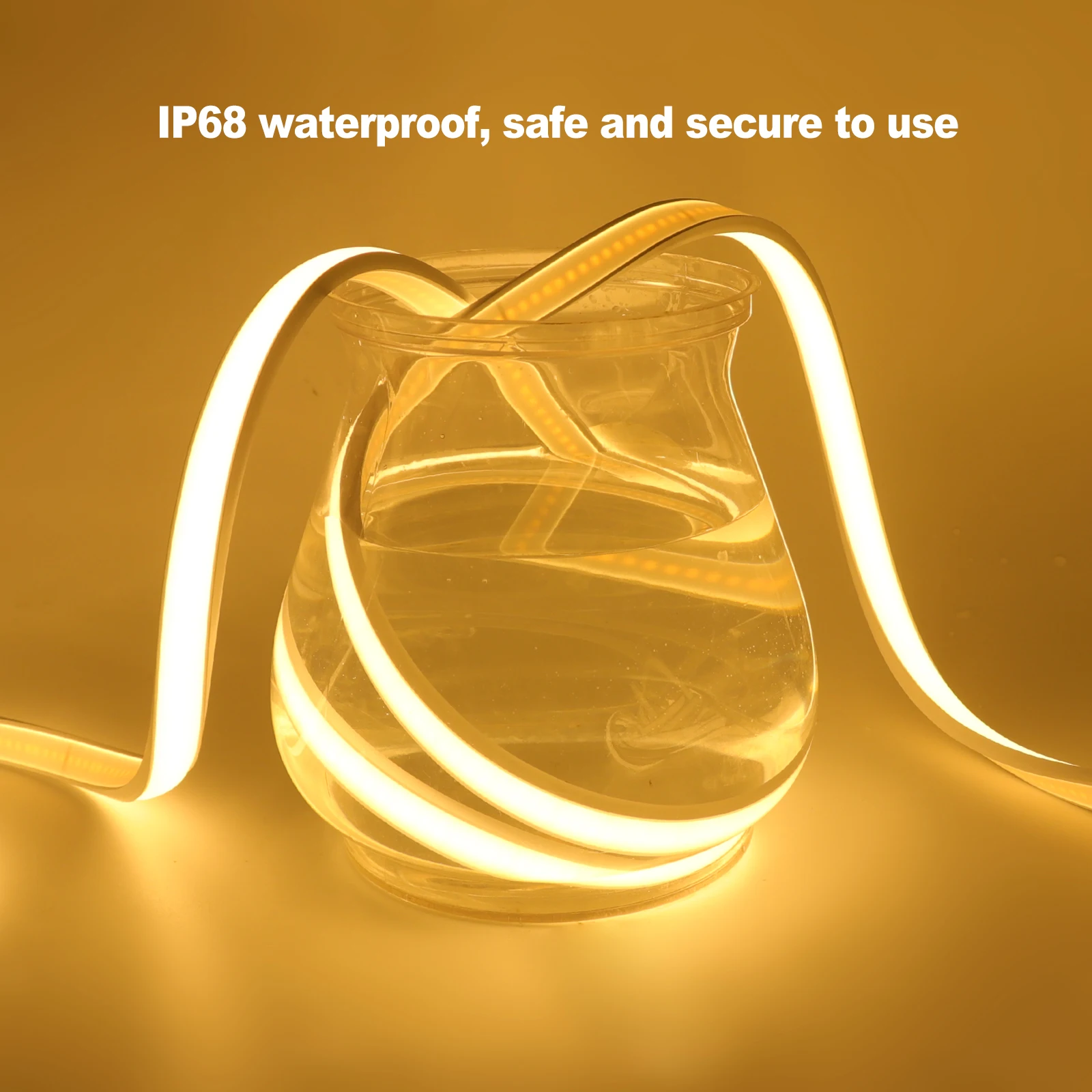 Tira de luces Led de neón COB resistente al agua, 12V, 24V, 320LEDs/m, iluminación lineal IP67, cinta Flexible RA90, decoración de jardín y hogar de alta densidad - imagen 3