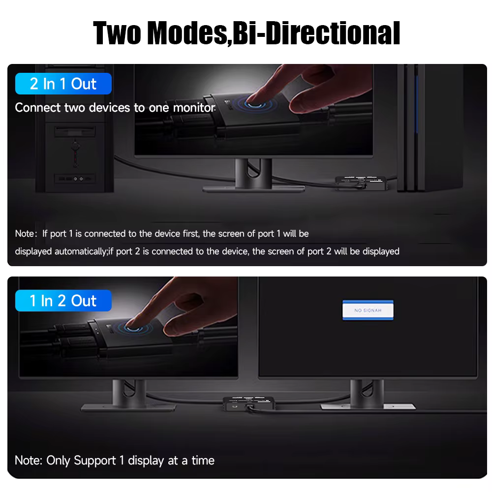 Divisor HDMI 8K60Hz 2 en 1 - Conmutador de aluminio 2.1 - imagen 5
