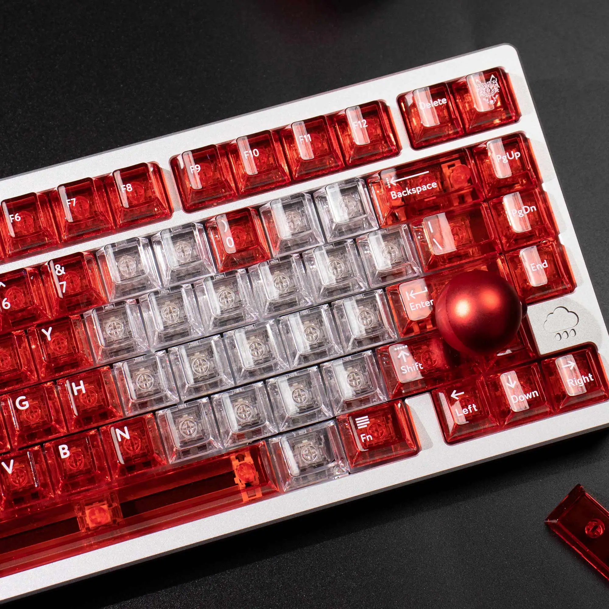 20 piezas de cristal transparente para teclado, teclas personalizadas con corazón de amor, perfil de cereza, UV, PC, DIY