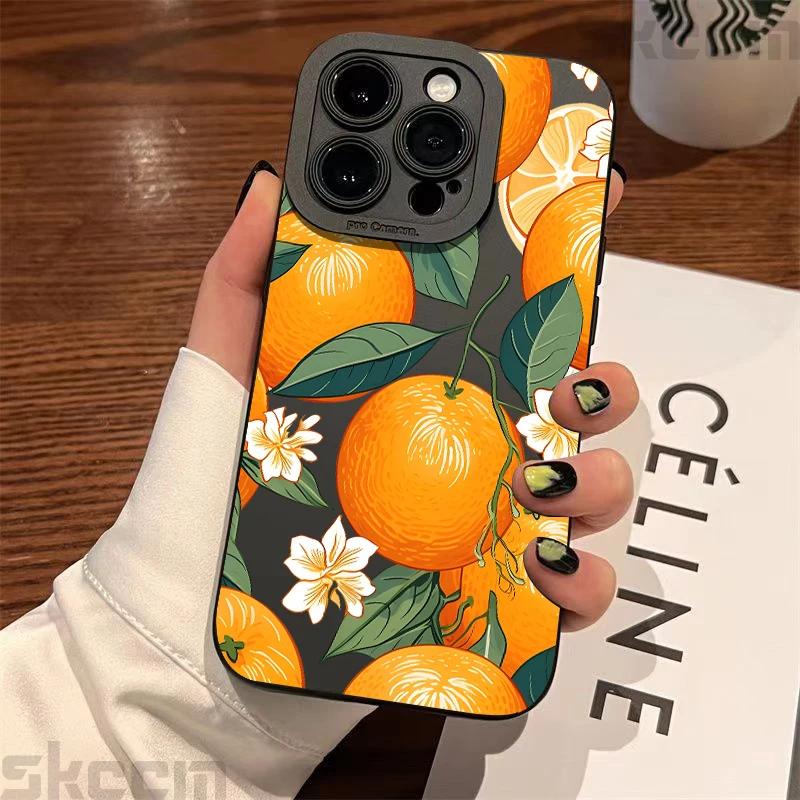 Funda de teléfono de silicona con diseño de fruta y limón para iPhone 16 16E 15 14 13 12 11 Pro Max X XS Max XR 7 8 15 16 Plus, funda suave - imagen 2