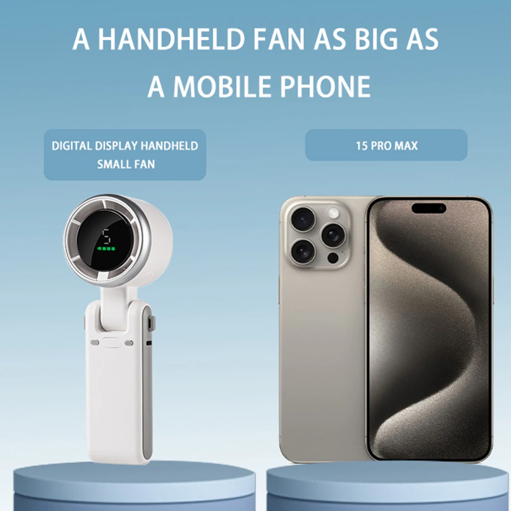 Ventilador de escritorio portátil, dispositivo Personal, recargable, con pantalla Digital LED, ajustable a 2024 °, 5 velocidades, novedad de 180 - imagen 4