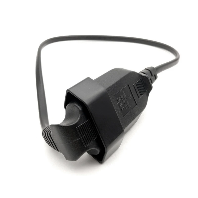 1 Uds Cable adaptador de corriente de la UE, Cable de alimentación de enchufe macho a hembra redondo europeo de 2 pines en ángulo de 90 grados para UPS PDU 0,3 M/0,6 M - imagen 5