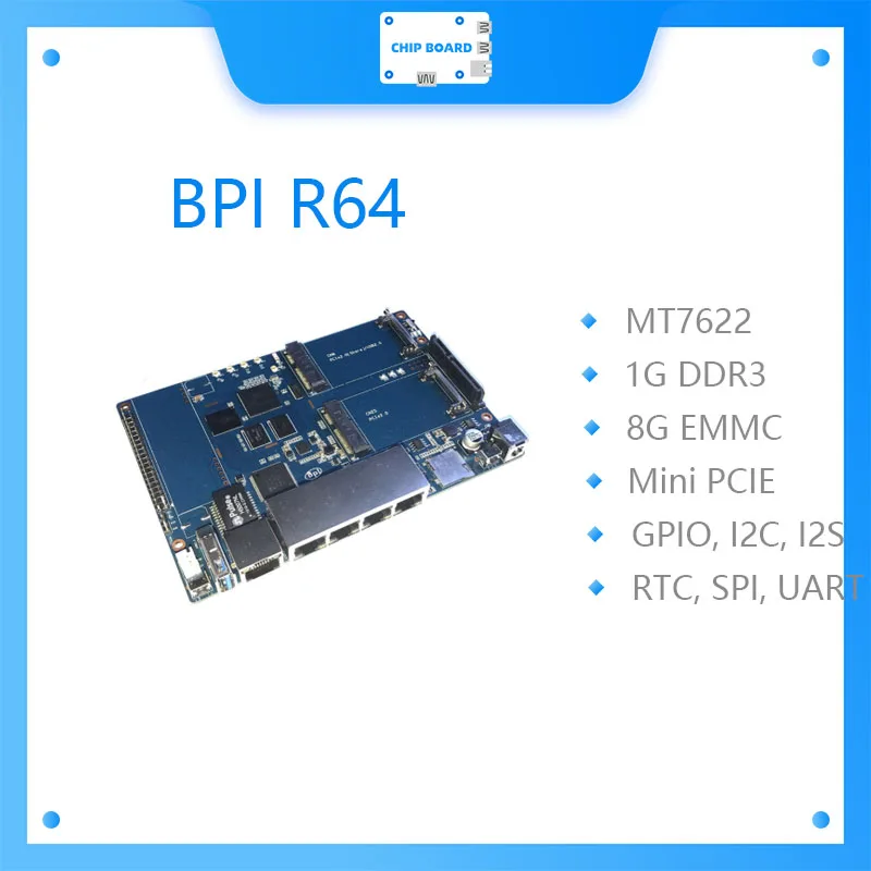 Enrutador de fuente óptica Banana PI BPI R64 MT 7622