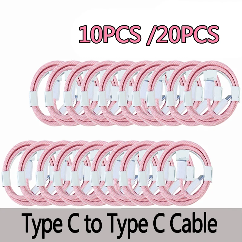 Cable USB C a tipo C de 60W para Apple Phone 15 PD carga rápida para Huawei Xiaomi Samsung tipo C accesorios de Cable 10 Uds 20 piezas - imagen 2