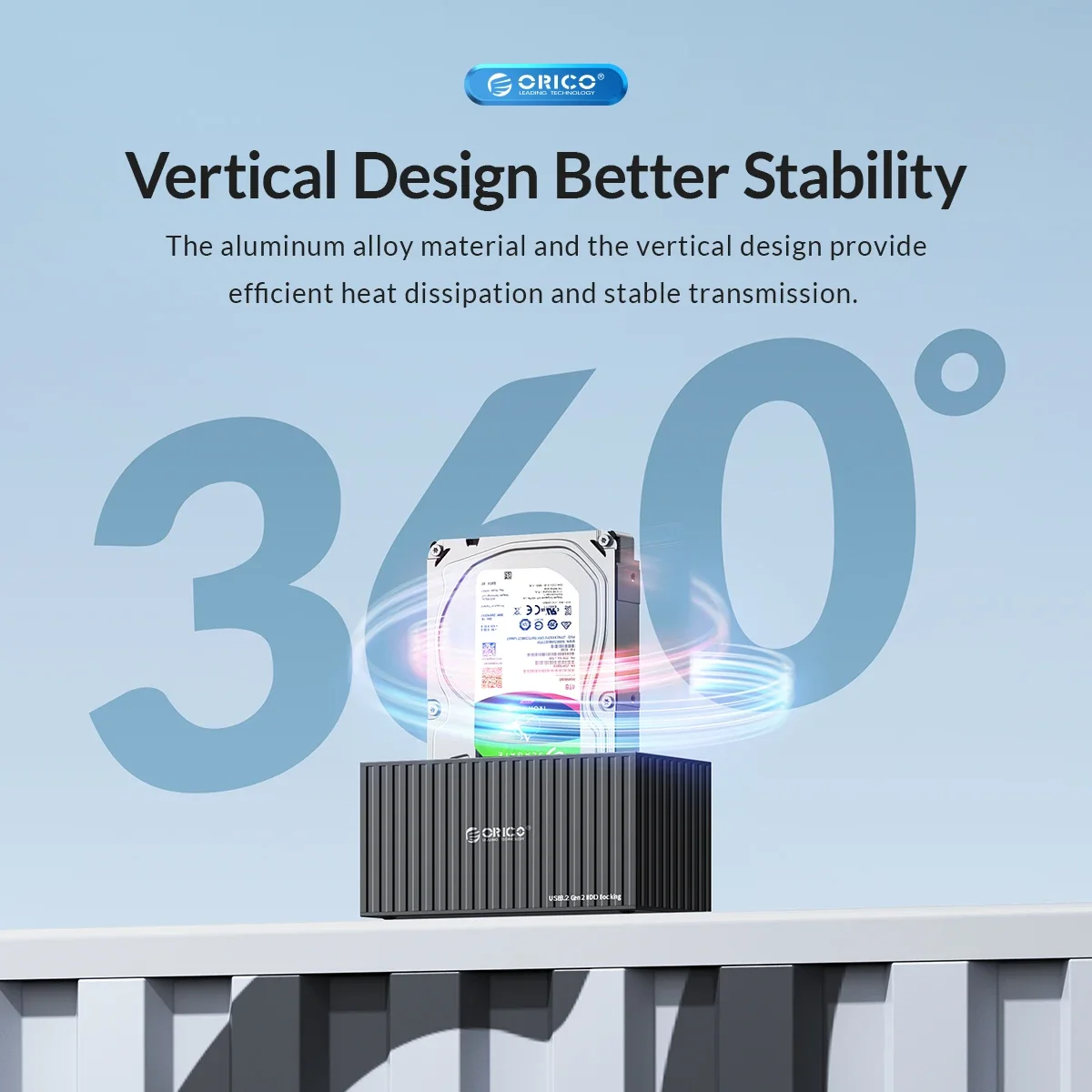 ORICO Dual Bay Caja de disco duro externo de 2,5/3,5 pulgadas Estación de acoplamiento de disco duro de 10 Gbps para caja HDD/SSD de 2,5" y 3,5" compatible con UASP - imagen 5