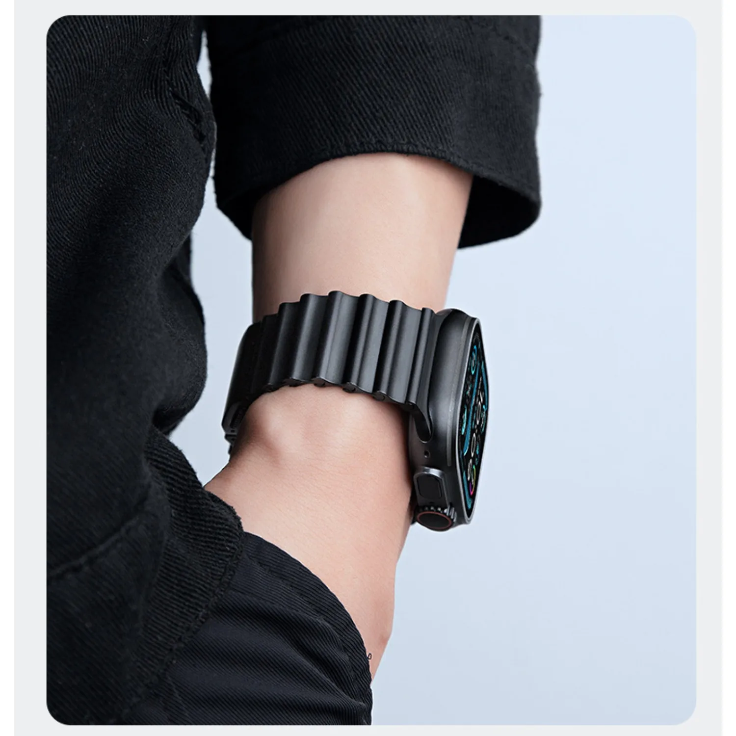 Correa de reloj para Apple Watch 42/44/45/46/49 mm Correa de reloj de acero inoxidable para Apple Watch Series Ultra 2, SE, 10/9/8/7/6/5/4/3/2/1 - imagen 3