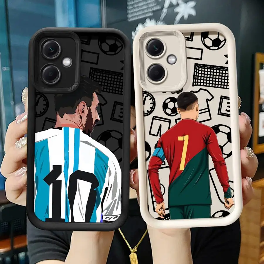 Funda de teléfono con número de fútbol de dibujos animados para Xiaomi Redmi 12 13C 5G 14C A1 A2 Plus A3 A3X A4 Poco X3 NFC C50 C51 C61 Funda - imagen 3