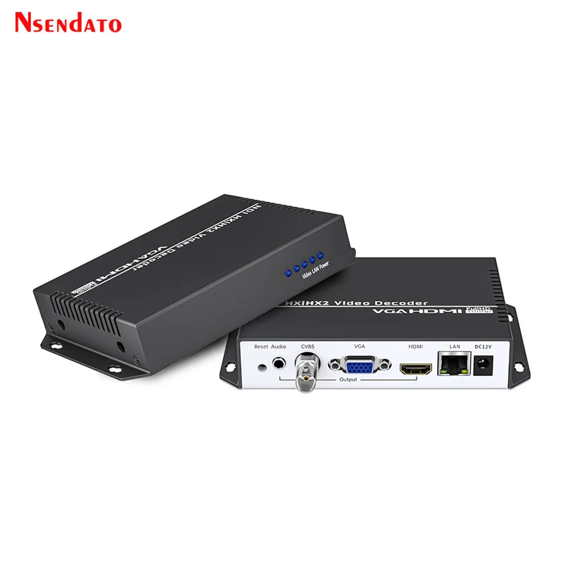 Protocolos de vídeo 4K H.265 Muti-Viewer VGA HDMI NDI Decodificador de transmisión Ip a VGA HDMI NDI HX Stream Video Player Decodificador - imagen 3