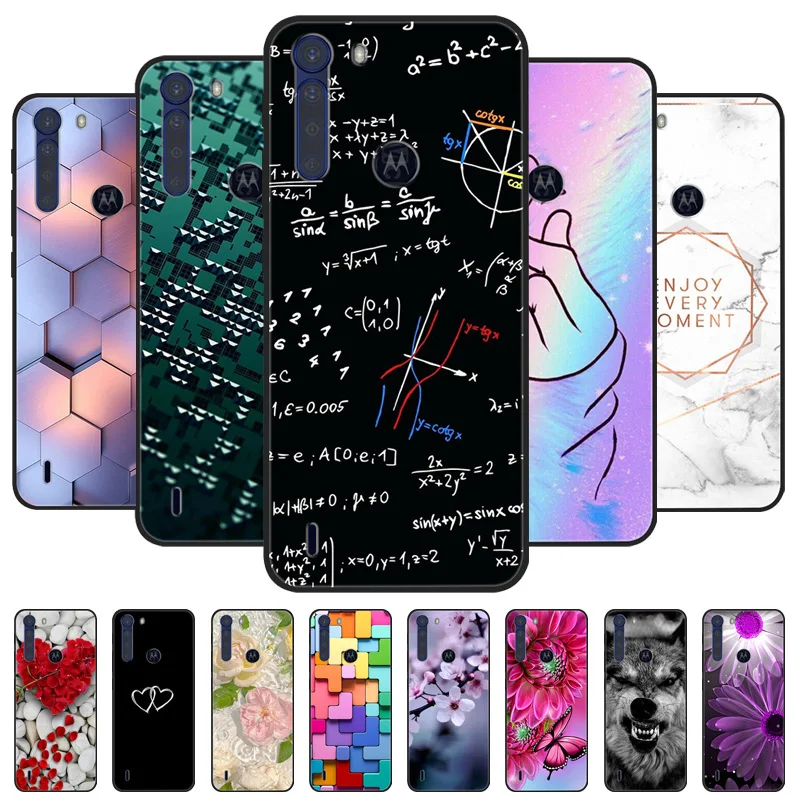 Para Motorola One Fusion funda negra parachoques Funda de silicona suave para Moto One Fusion Plus fundas de teléfono OneFusion Fusion + Funda Shell