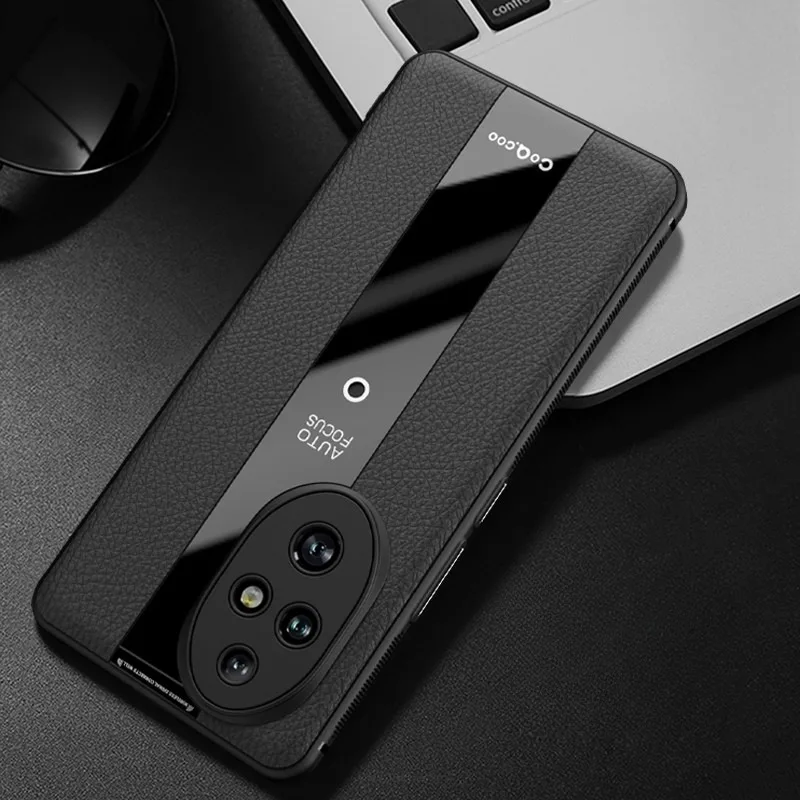 Para Honor 200,200 Pro funda de lujo de cuero Lichi + TPU suave protección de lente ultrafina cubierta mate delgada para Honor200 - imagen 2