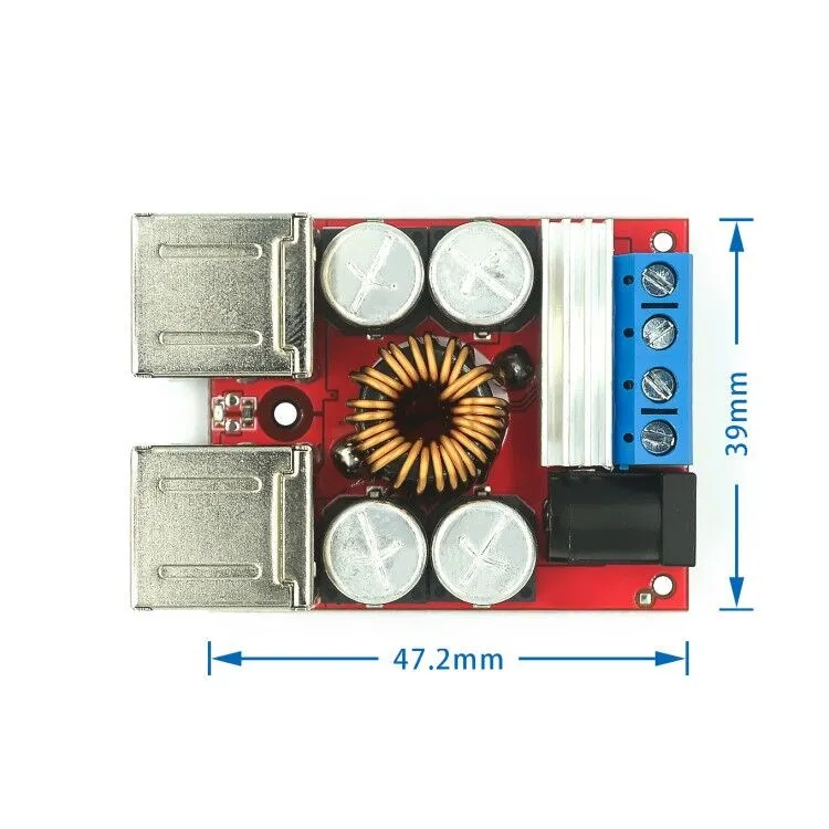 8V35V a 5V 8A Módulo reductor de alimentación Salida USB de 4 puertos Cargador de coche para teléfono celular Android Apple - imagen 3