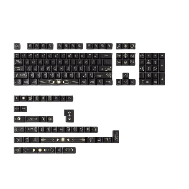 Nuevas poemas estrellados, teclas mecánicas personalizadas, sublimación térmica Pbt, personalidad, Retro, negro, portátil, juego de oficina, tapa de llave - imagen 5