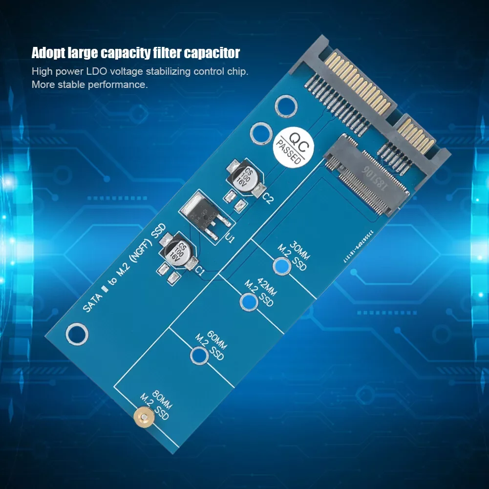M.2 NGFF SSD a SATA 3 3,0 convertidor de tarjeta adaptadora B & M protocolo clave unidad de disco de estado sólido 2230 2280 2242 - imagen 5