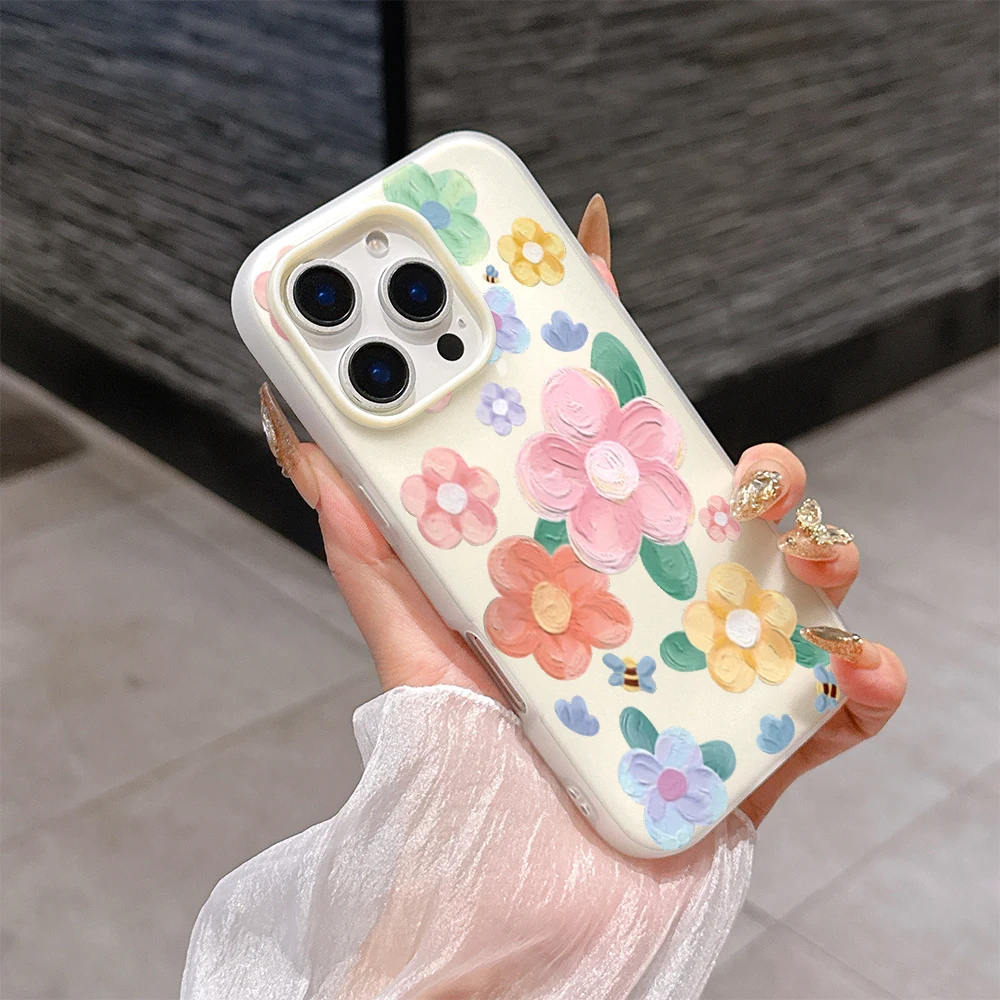 Funda transparente con margaritas y sonrisa 2 en 1 para Samsung Galaxy A16 A15 A17 A06 A07 A05 A05S A04E A14 A13 A12 A03S A02 A20S M35 A33 A24 - imagen 3