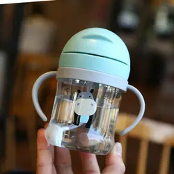 Botella Agua Niños Antiderrame con Paja Suave a Prueba de Fugas