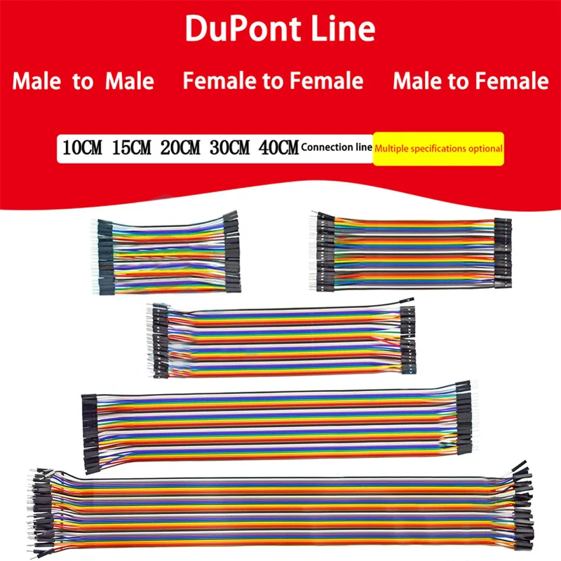 1 Uds línea DuPont hembra a hembra macho a hembra macho a macho 10CM 15CM 20CM 30CM 40CM línea de conexión