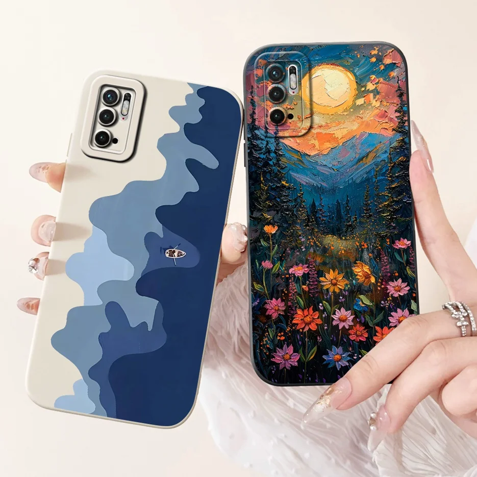 Pour Xiaomi Redmi Note 10 5G étui nouveau luxe bonbons peint couverture souple TPU coque de téléphone pour Xiaomi Redmi Note 10T Note10 T 5G Fundas - imagen 3