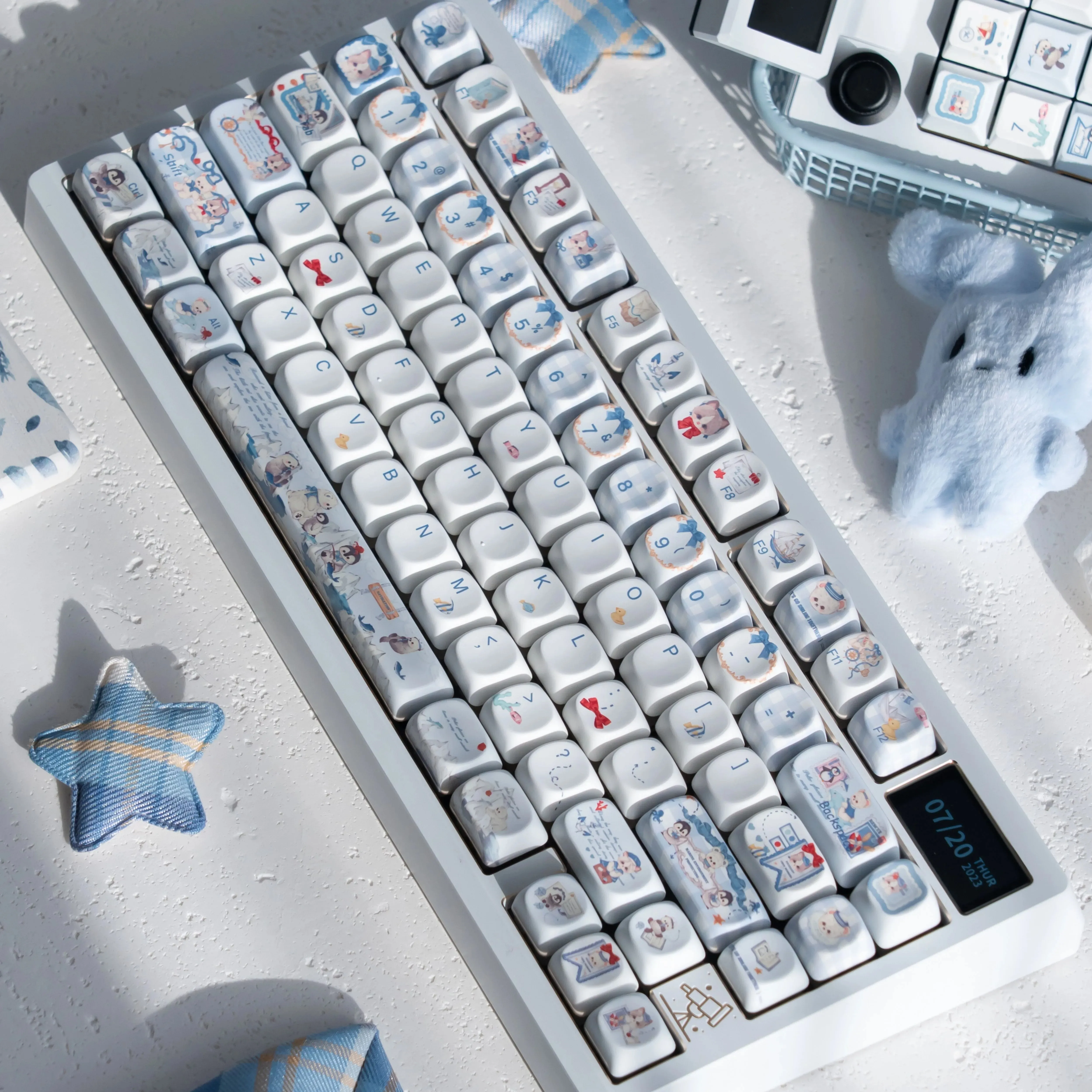 Bonitos teclas de animales de hielo extremo, teclas de perfil Cherry/SOA, tapa de teclado de Anime personalizada PBT para teclado mecánico, regalo, reposamanos - imagen 5