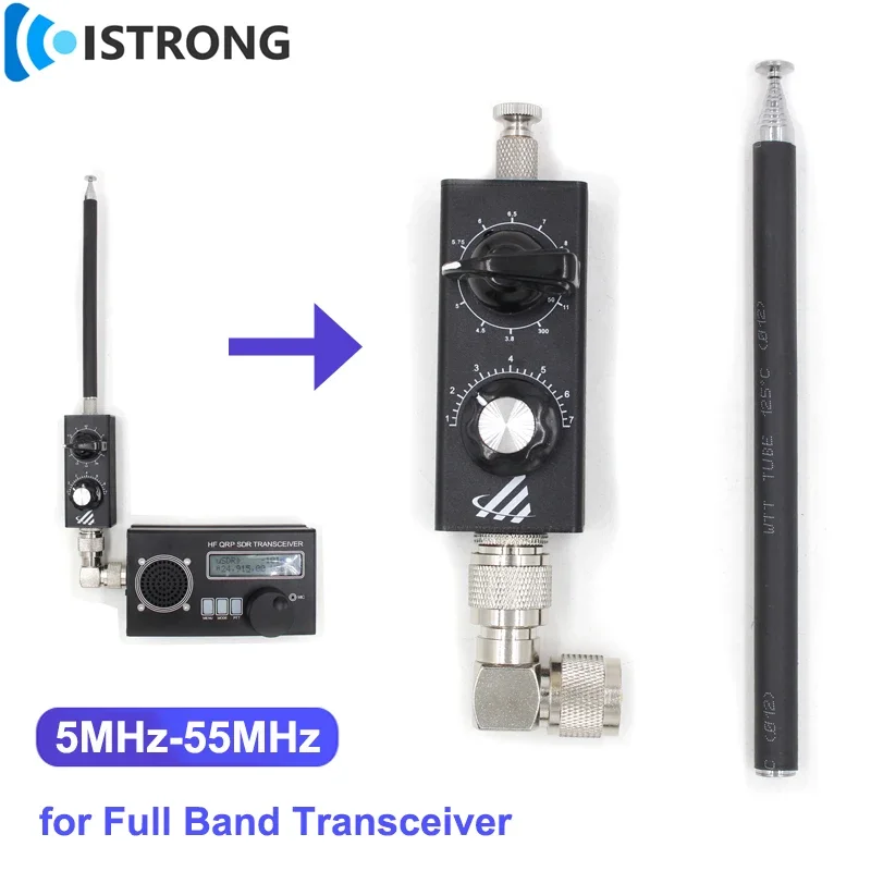 Antena FM de onda corta Mini-ANT QRP, antena de transmisión de Radio UV de aviación, 5-55M, UHF, VHF, banda completa para transceptor HF QRP SDR