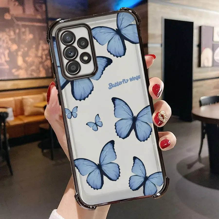 Funda de teléfono con mariposa roja y azul para Samsung Galaxy A52 A17 A13 A35 A36 A26 A21s A33 A24 A25 A16 A15 - imagen 2
