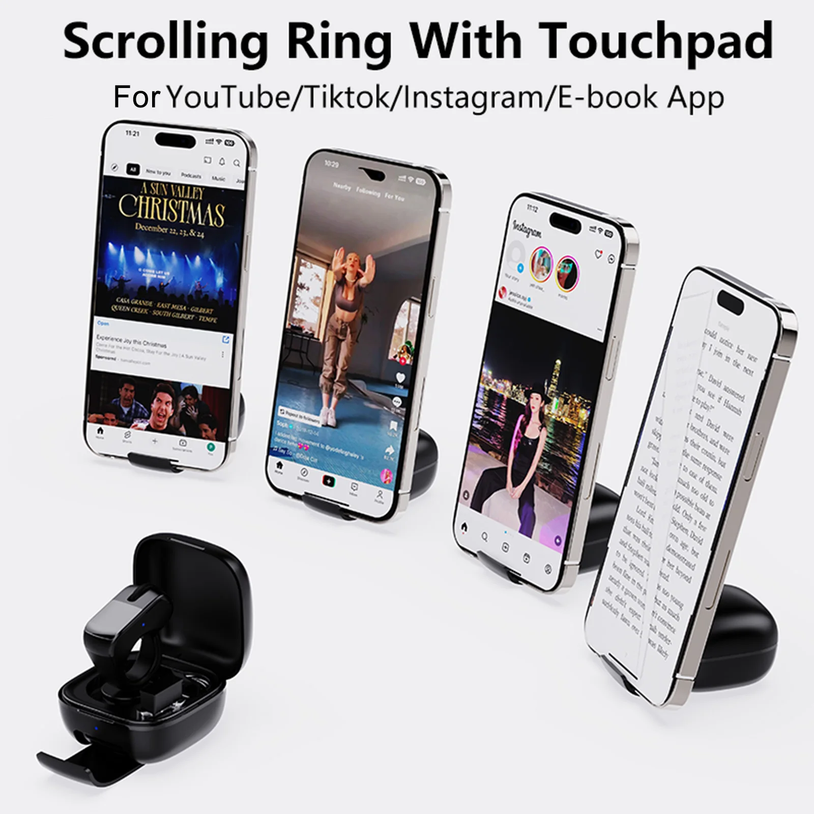 Anillo de desplazamiento BT con un panel táctil inalámbrico para iPhone iPad Android Ebook lectura - imagen 3