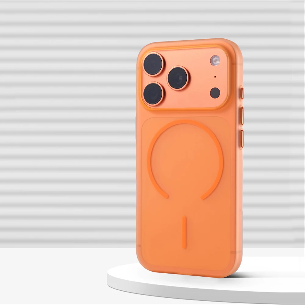 Funda rígida esmerilada translúcida mate ultrafina para iPhone 17 Pro Max 16 15 14 Plus 13 12 Magsafe cubierta magnética de carga inalámbrica