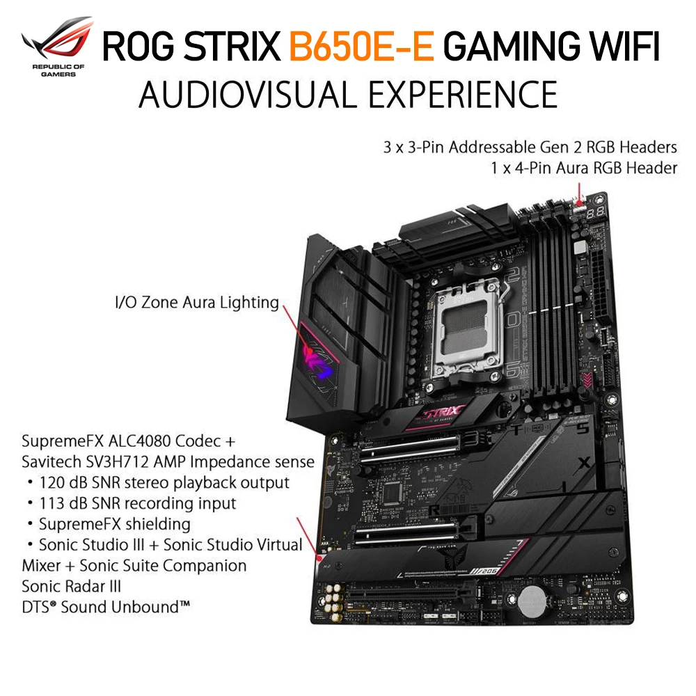 ASUS-placa base B650 Am5 + R7 7800X 3D Ryzen CPU Suit Ram + Renegade DDR5 6000MHz 32GB RGB + ROG STRIX B650E-E GAMING WIFI, nuevo - imagen 4