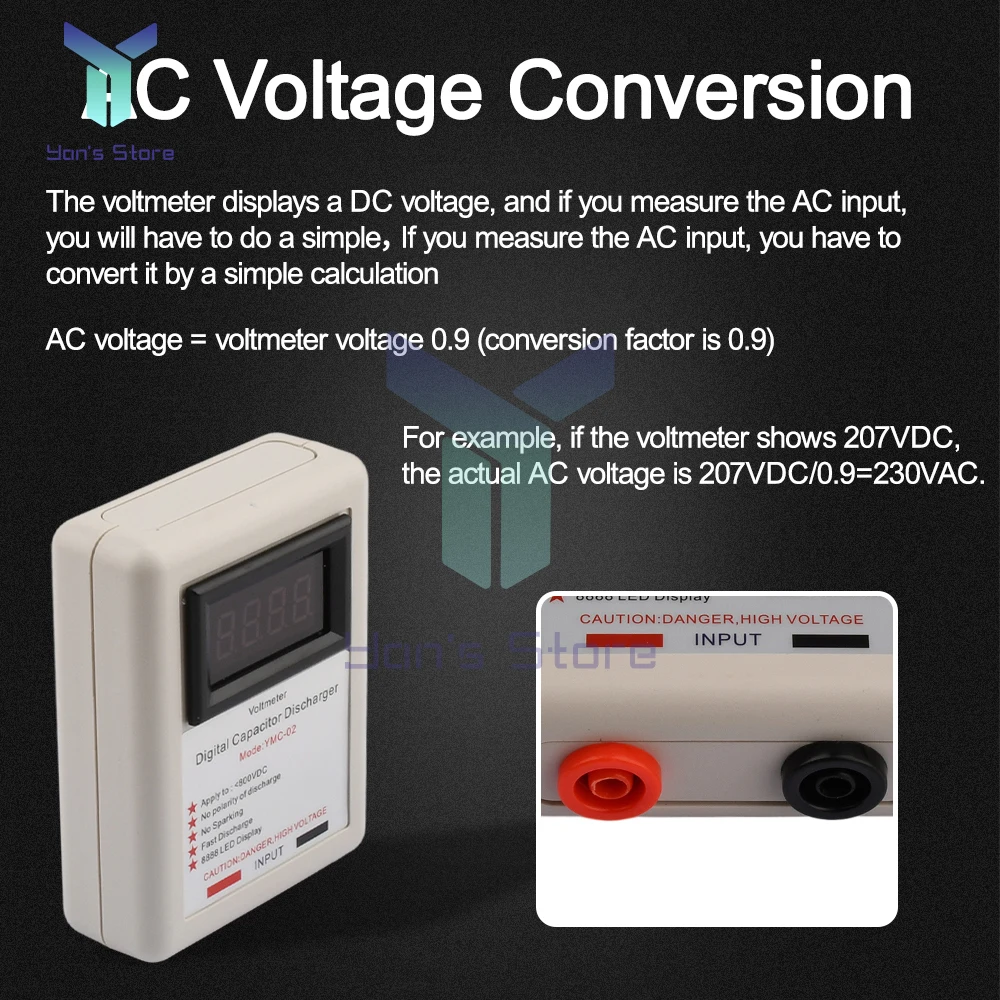 Condensador de batería de 800V, descargador rápido, herramienta de descarga de alto voltaje, reparación electrónica, bolígrafo Digital, herramienta de descarga rápida - imagen 4