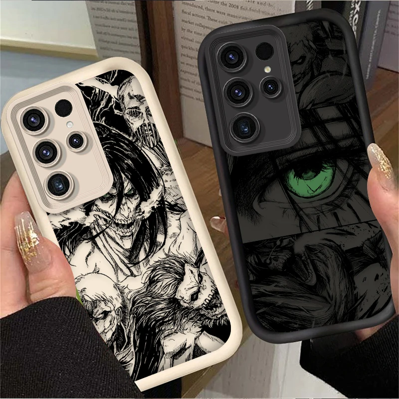 Funda de Anime Attack on Titan para Samsung Galaxy S24 S23 S25 Ultra S22 S21 Plus FE A56 A36 A26 A16 A06 A15 A25 A35 A55 5G