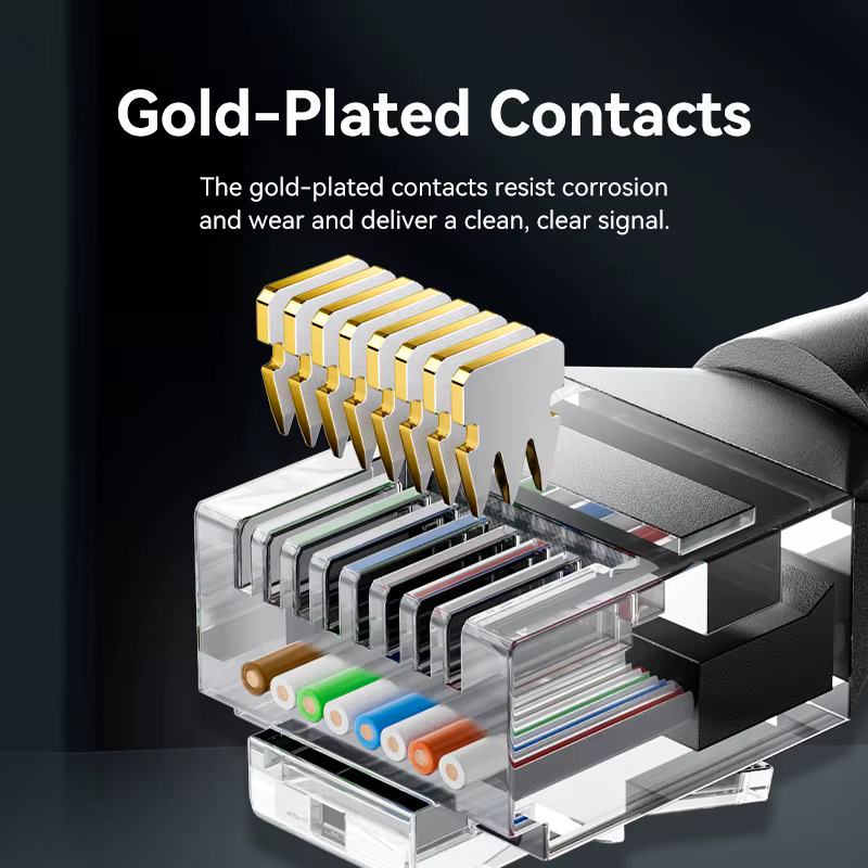 Cable Ethernet Vention Ultra Cat6A Cable LAN de 10 Gbps 90/360 ° Cable de red de alta velocidad de rotación para PC PS5 Xbox Router Cable RJ45 - imagen 3