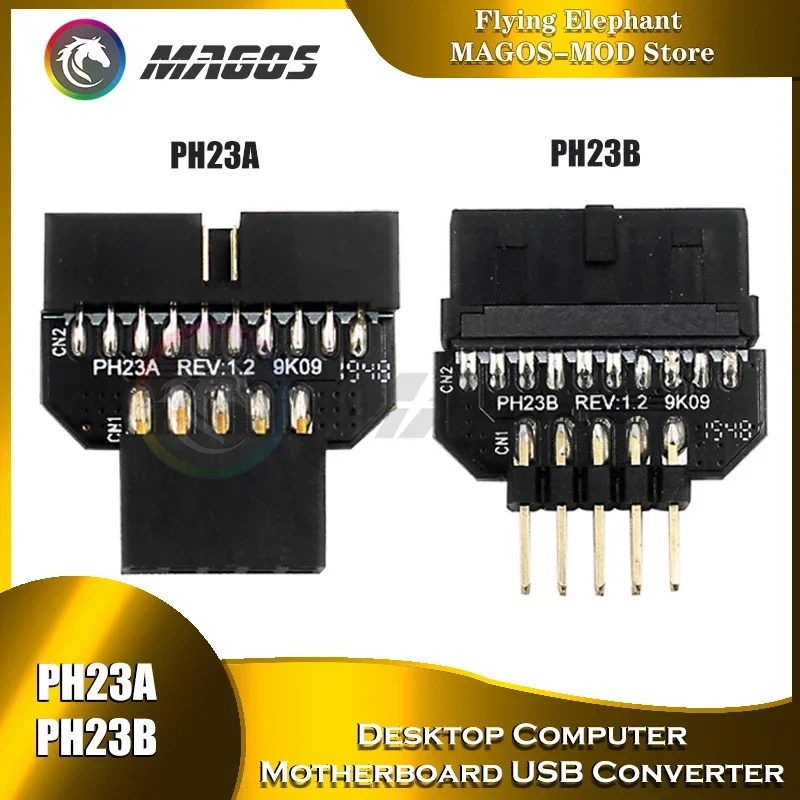 Adaptador USB Mobo para ordenador PC, convertidor mutuo USB 2,0 a USB 3,0, conector macho a hembra de 9 pines - 19 pines