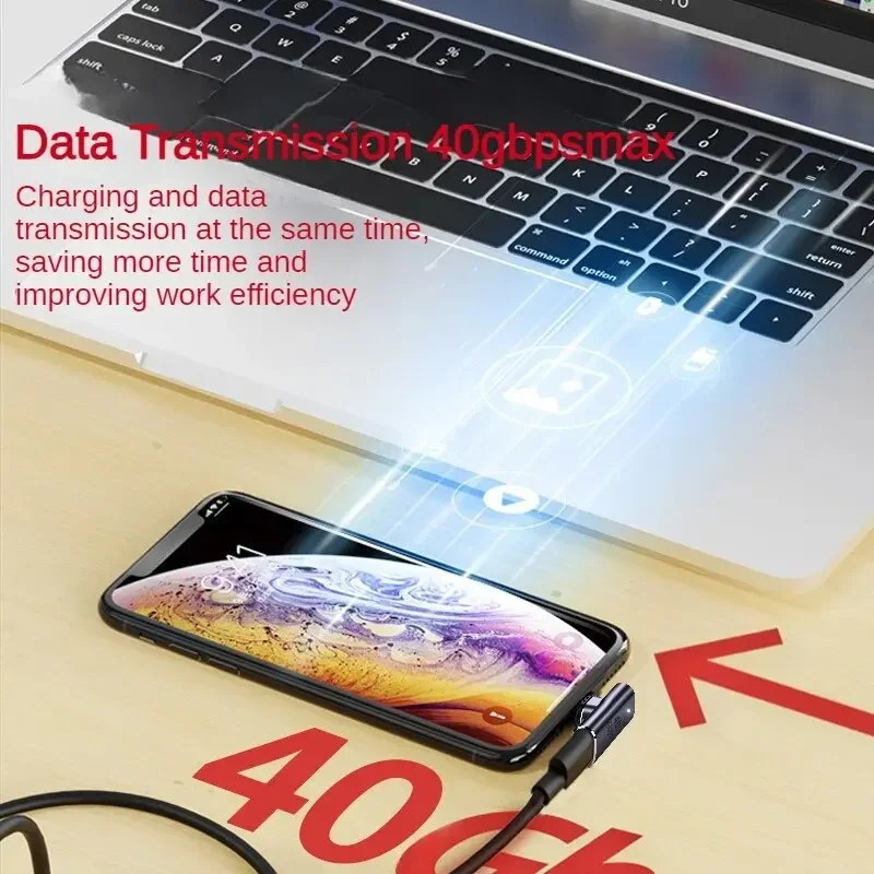 Adaptador magnético USB4.0 Thunderbolt 3, USB C a tipo C, 40Gbps, 140W, 100W, Cable convertidor magnético de carga rápida, adaptador USB 8K - imagen 5