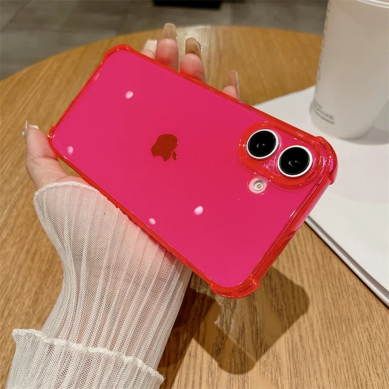 Funda suave de silicona transparente de gelatina de lujo para iPhone 11 12 13 14 15 16 Pro Max 16 Plus protección a prueba de golpes cubierta trasera transparente - imagen 4