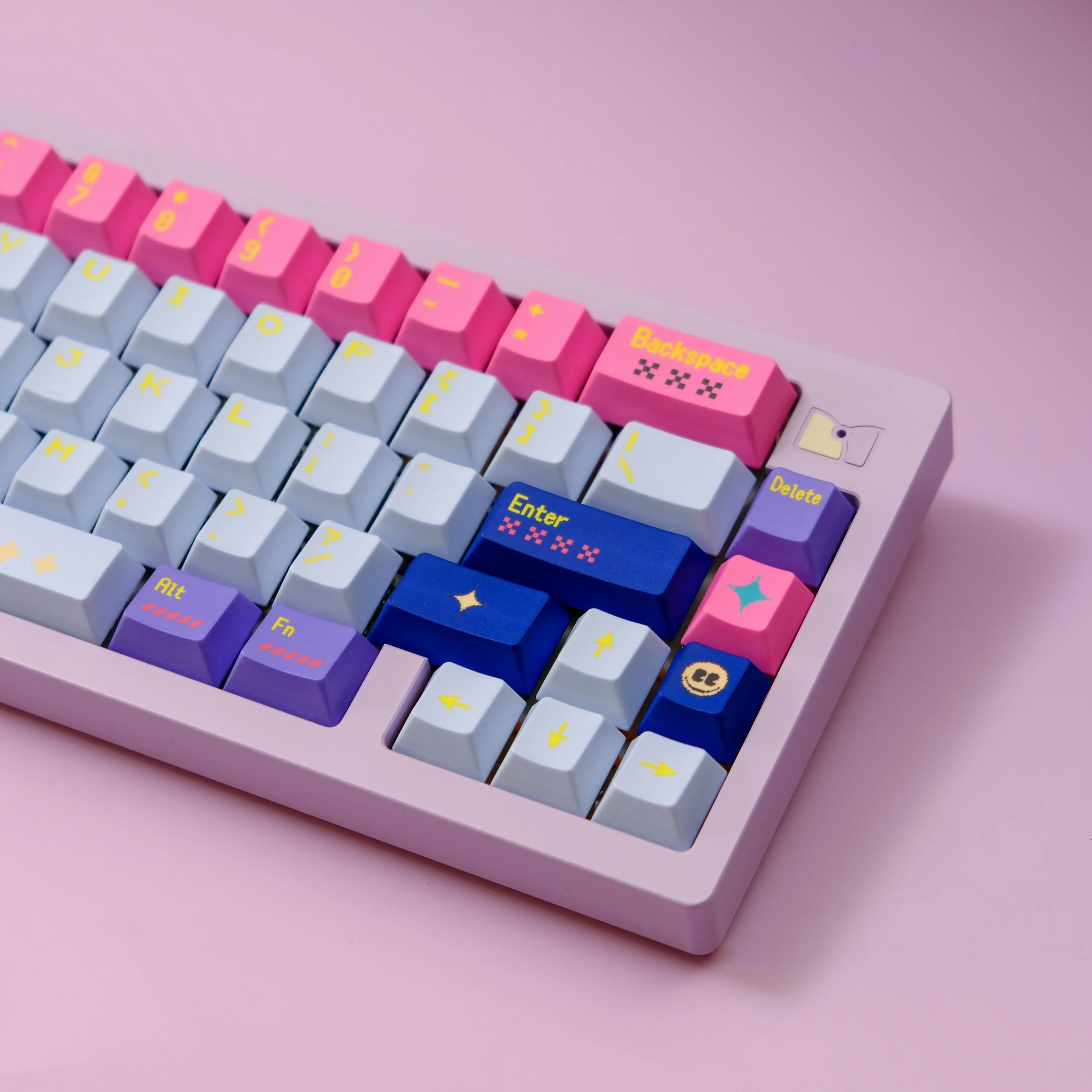 Aifei Pixel Girl Keycaps rosa púrpura PBT tinte sublimación cereza altura para teclado mecánico AULA F75 Ajazz Anne Pro 2 GK61 - imagen 5