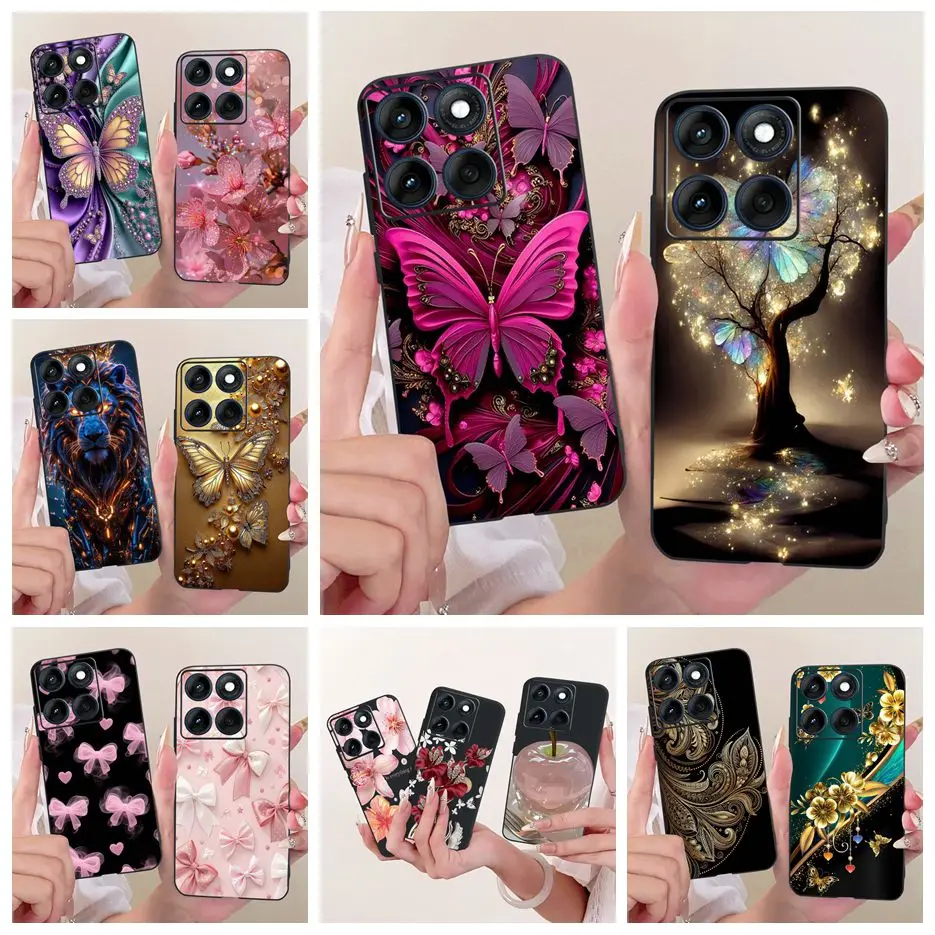 Para Motorola Edge 60 Fusion funda Edge60 S lujosa mariposa árbol pintado funda de silicona suave para Motorola Edge 60 Pro Fundas