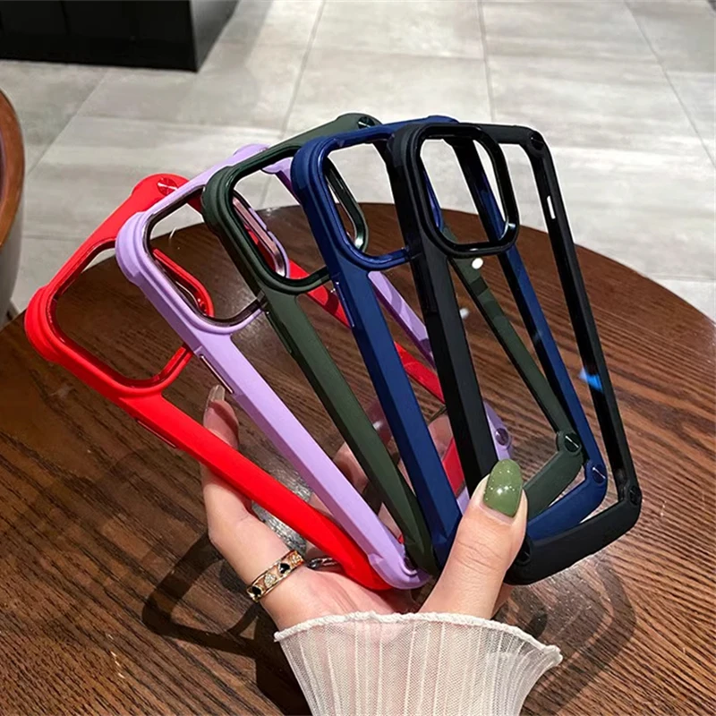 Funda de TPU a prueba de golpes para iPhone, 15, 14, 13, 12, 11 Pro Max, 7, 8 Plus, XS, XR, X, SE, resistente, híbrida, transparente, dura - imagen 5