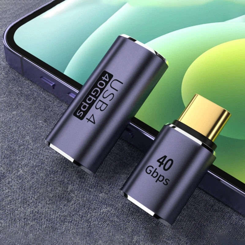 1 Uds tipo C macho a tipo C hembra 40Gbps adaptador de datos rápido convertidor adaptadores de carga conector - imagen 2