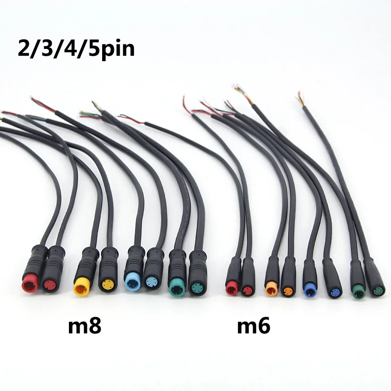 M6 M8 2/3/4/5 Pin core 6mm macho hembra Julet bicicleta eléctrica conector de clavija anal Cable Sensor de señal impermeable Scooter cable