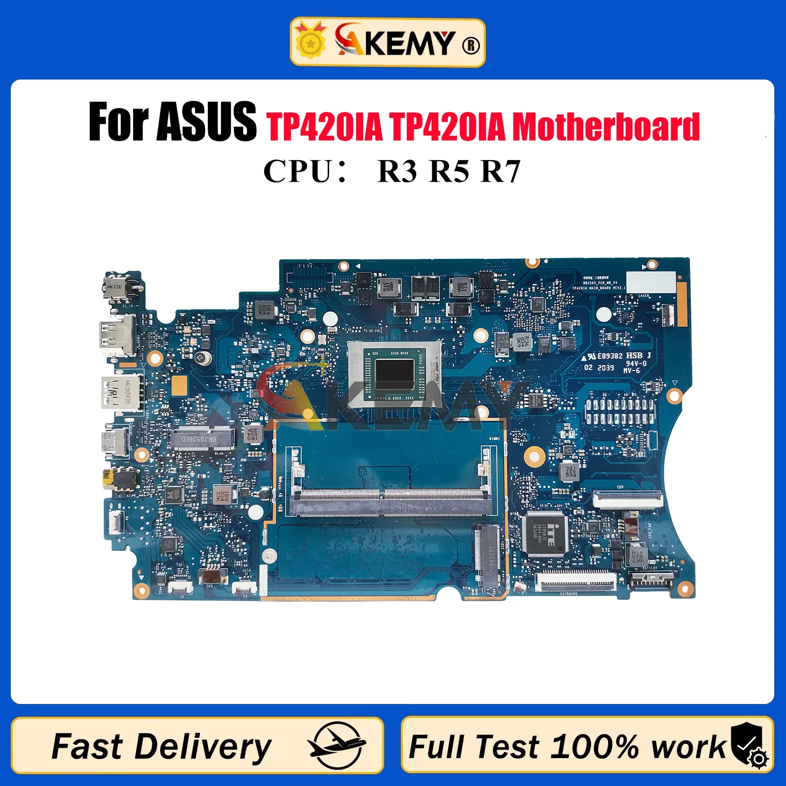 Placa base para ordenador portátil TP420IA para ASUS VivoBook Flip TP420I TP420IA placa base para portátil con CPU R3 R5 R7 100% pruebas OK envío rápido