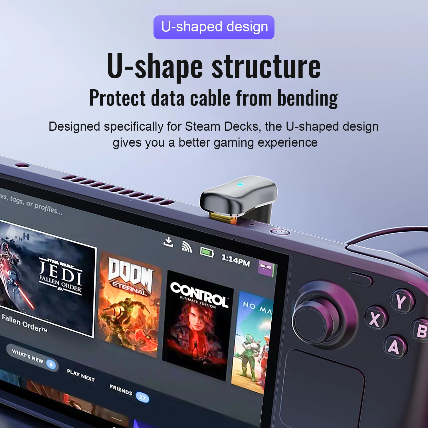 180 grados en forma de U 140W tipo C a tipo C 20Gbps tipo C a USB-A OTG 10Gbps 4K tableta USB-C convertidor de carga para cubierta de vapor - imagen 5